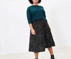 Oasis Curve Spot Midi Skirt