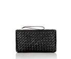 Oasis Leather Weave Zip Top Purse