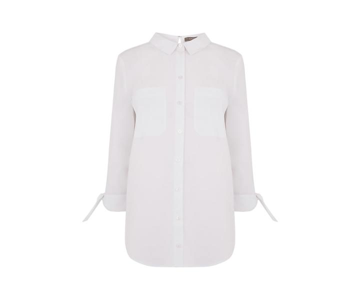 Oasis White Cotton Bow Shirt