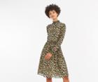 Oasis Leopard High Neck Dress