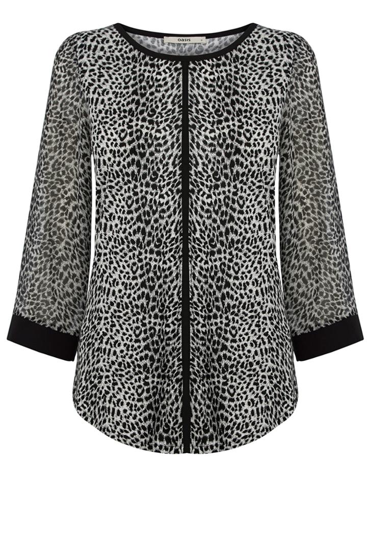 Oasis Brushed Animal Print Blouse
