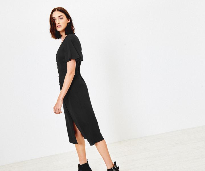 Oasis Melanie Button Midi Dress