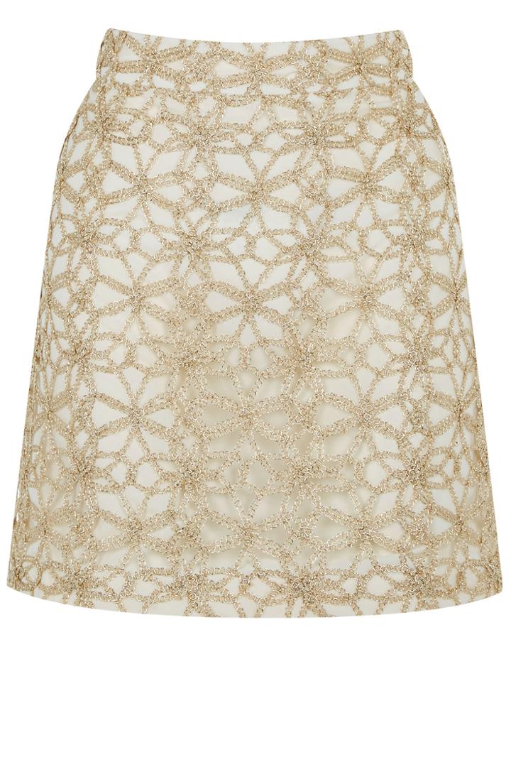 Oasis Metallic Lace Mini Skirt