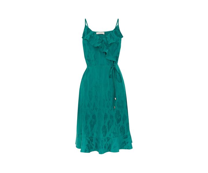 Oasis Long Jacquard Frill Dress