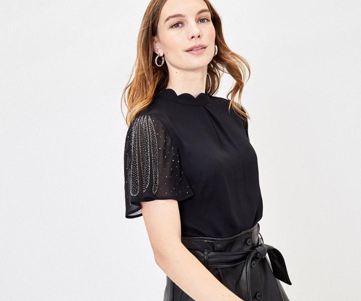 Oasis Embellished Sleeve Top