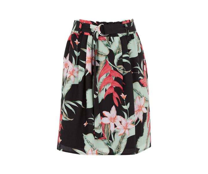 Oasis Tropical Belted Skirt