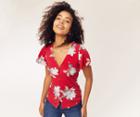 Oasis Rose Button Front Top