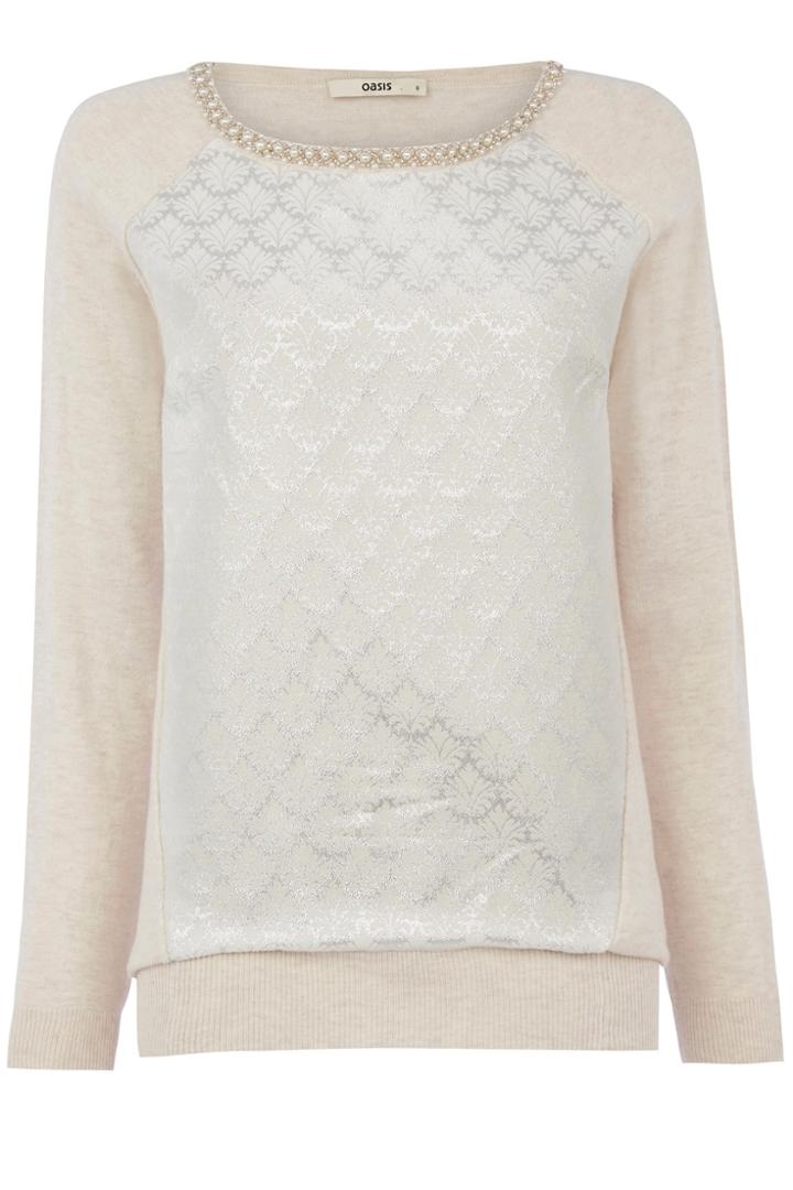 Oasis Jacquard Wovenfront Sweat