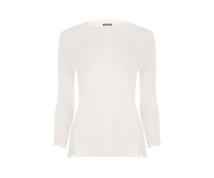 Oasis Woven Split Side Broidere Top