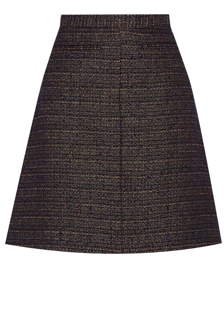 Oasis Gold Tweed Skirt