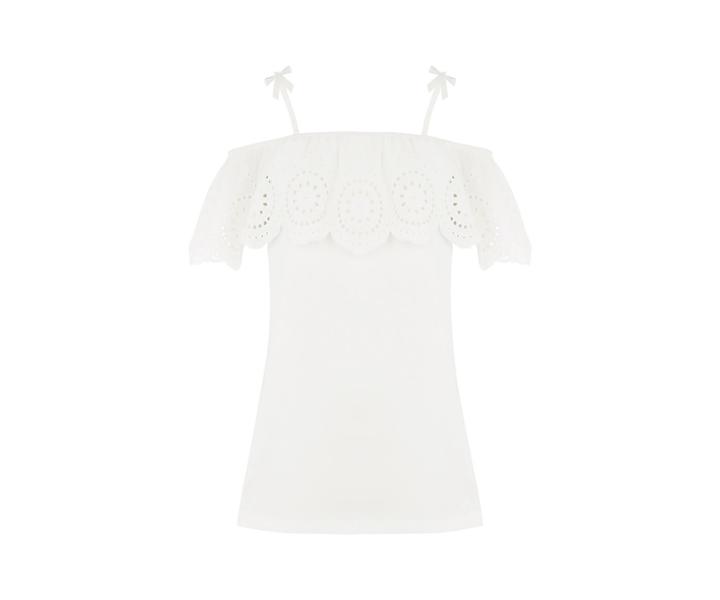 Oasis Broderie Ruffle Bardot Top