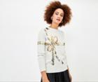 Oasis Bambi Bow Sequin Jumper