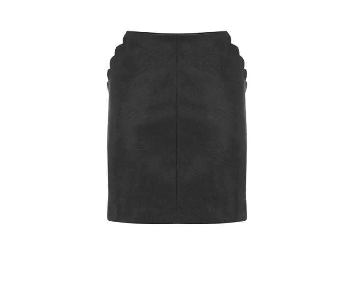 Oasis Faux Leather Scallop Skirt