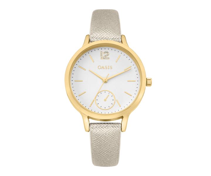 Oasis White & Gold Tone Watch