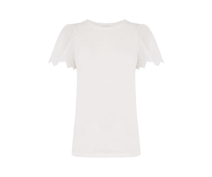 Oasis Broderie Sleeve Tee