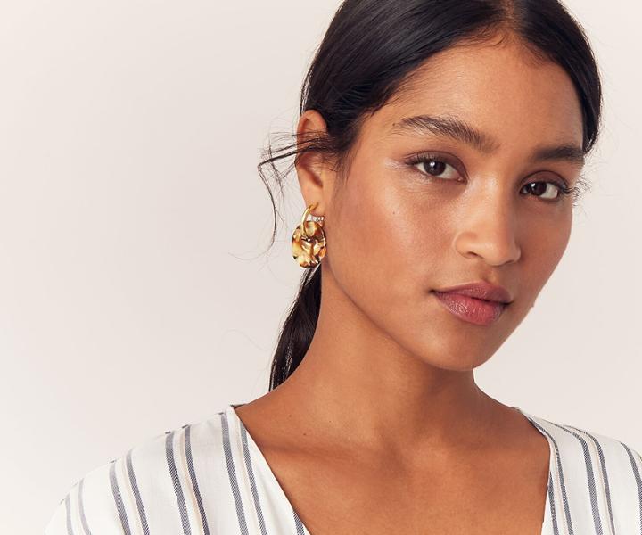 Oasis Resin And Gold Hoop