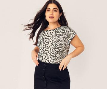 Oasis Curve Dalmatian Print Tee