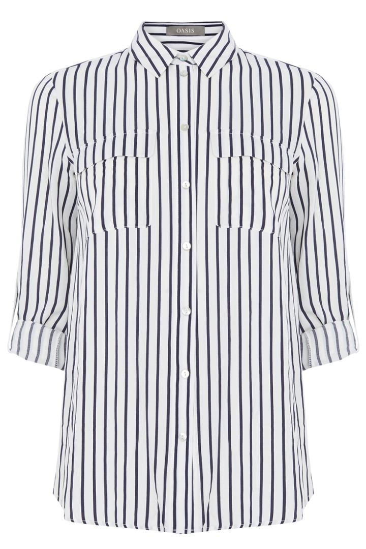 Oasis Viscose Vertical Stripe Shirt