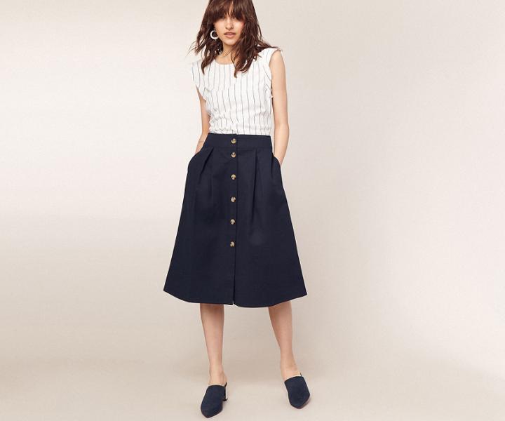 Oasis Button Through Midi Skirt