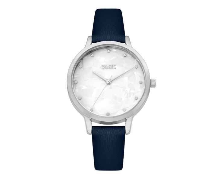 Oasis Silver & Navy Watch