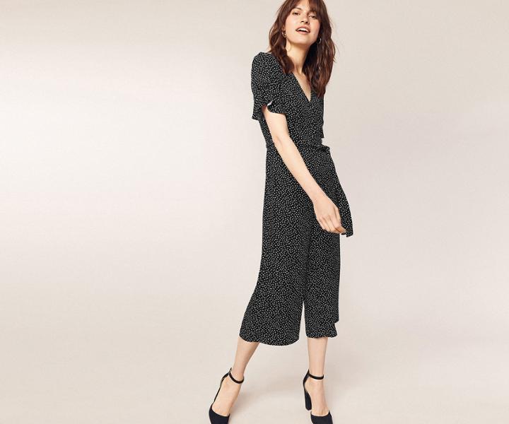 Oasis Spot Button Front Jumpsuit