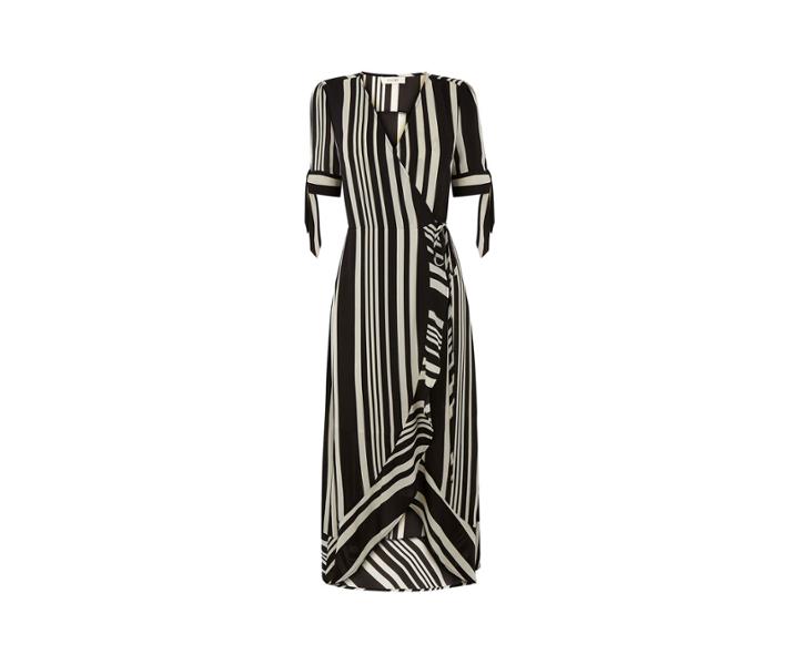 Oasis Stripe Wrap Midi