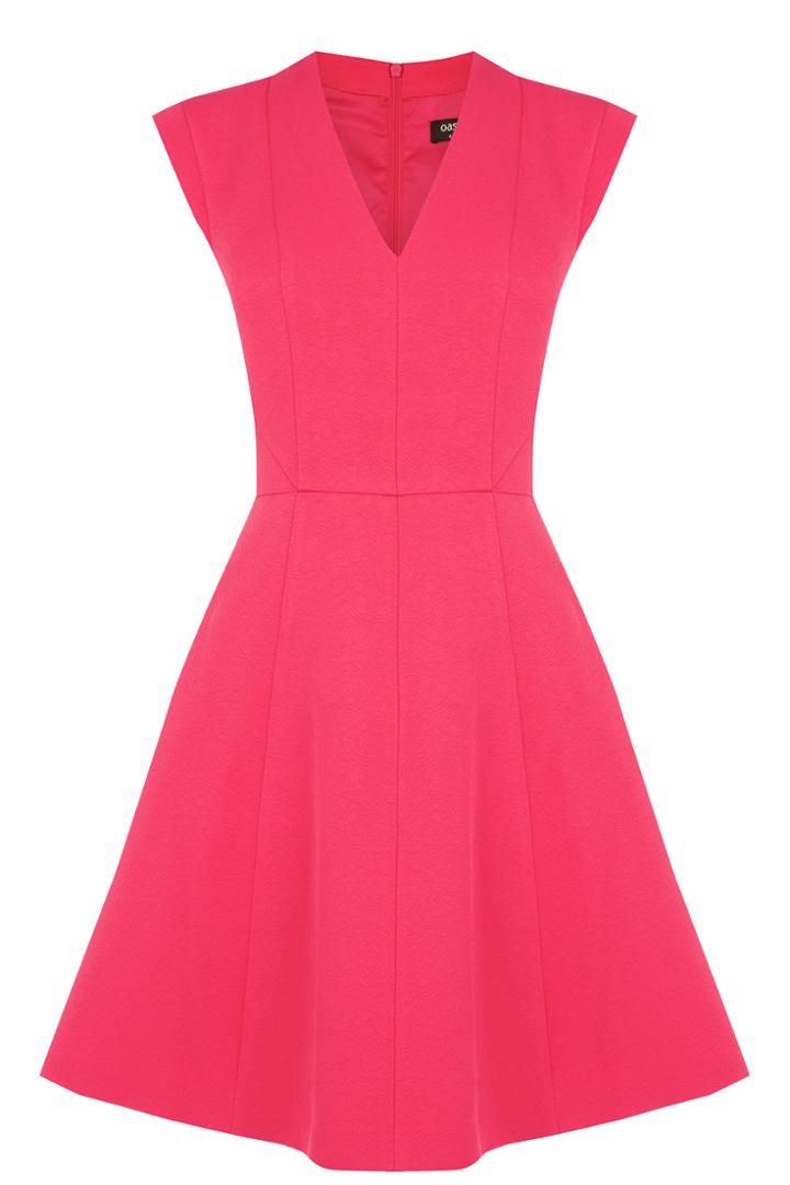 Oasis Jacquard V Neck Skater