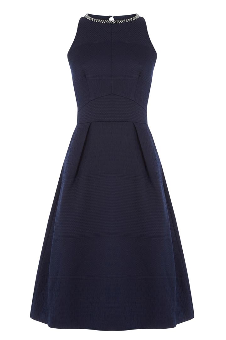 Oasis Embellished Jacquard Midi Dres