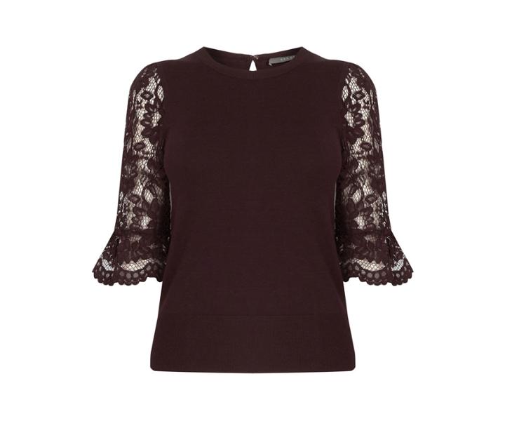 Oasis Lace Fluted Sleeve Top