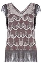 Oasis Scallop Lace Fringed Top