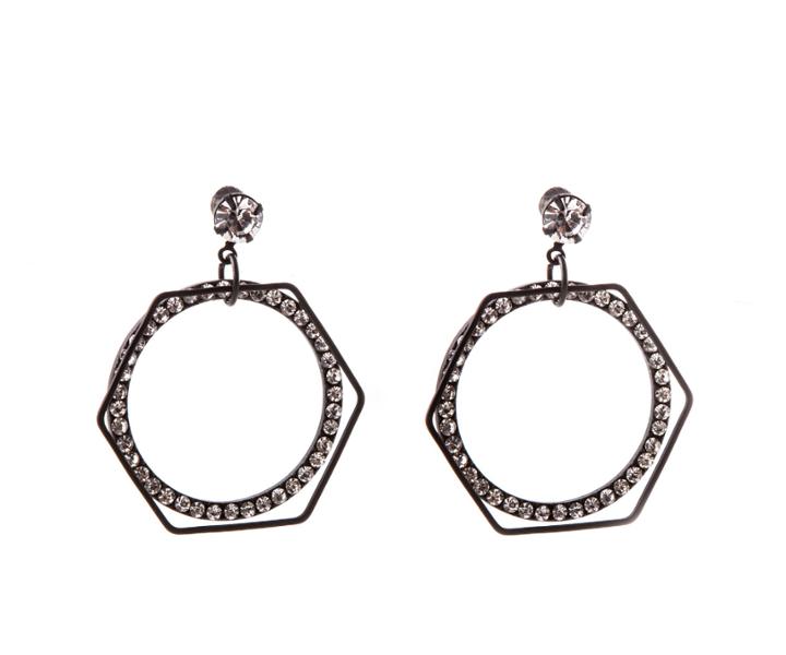Oasis Hexagon Crystal Drop Earrings