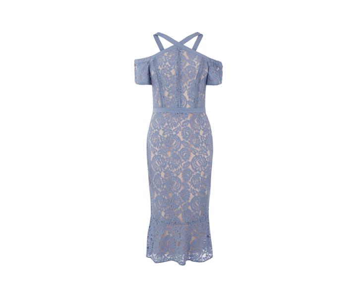 Oasis Lace Flounce Hem Dress