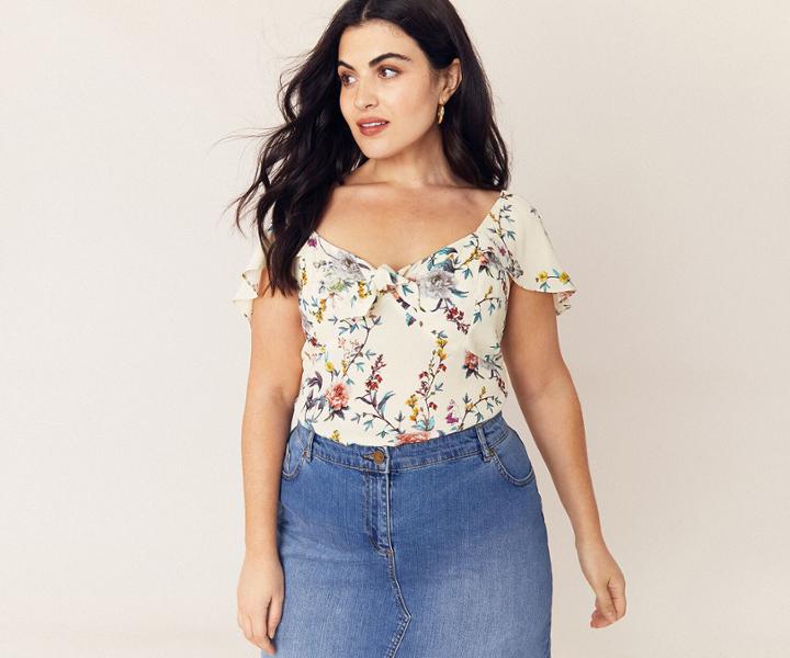Oasis Curve Floral Louisa Top