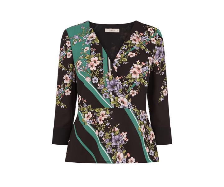 Oasis Scarf Placement Wrap Top