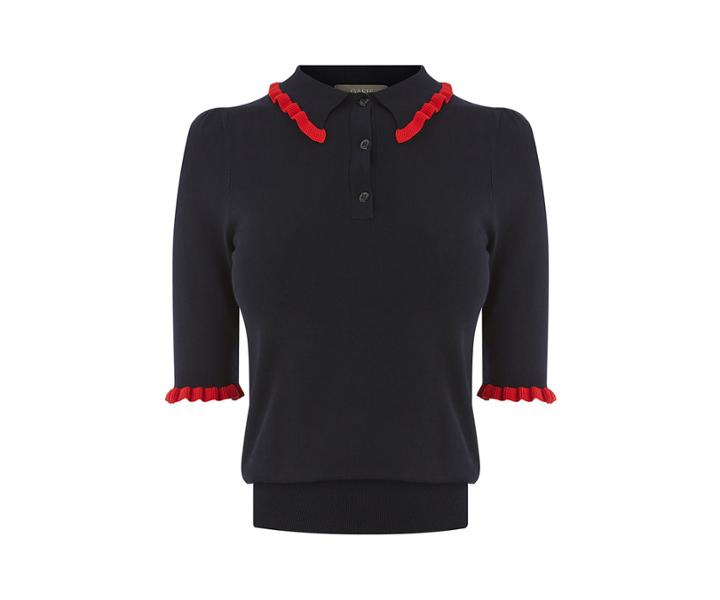 Oasis Liberty Frill Polo Jumper