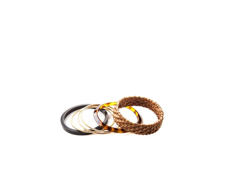 Oasis Rafia Resin Bangle Stack