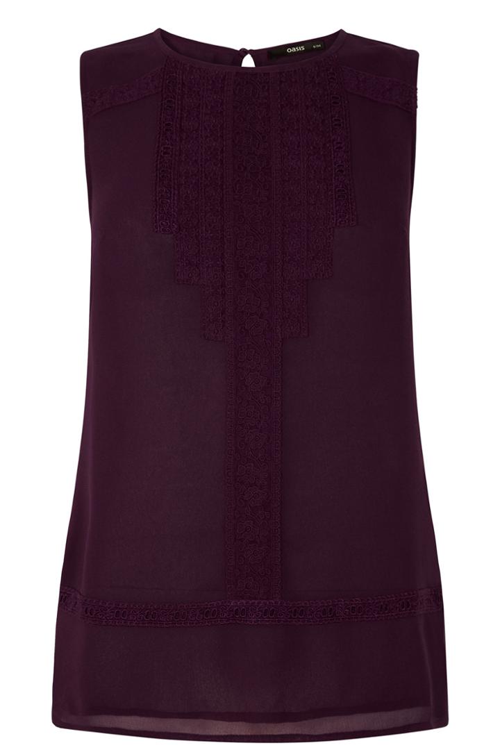 Oasis Lace Trim Shell Top