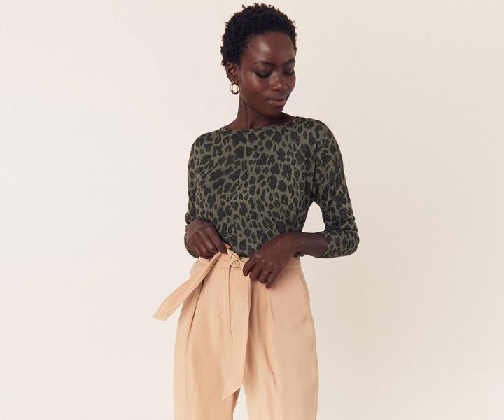 Oasis Leopard Fine Knit Jumper