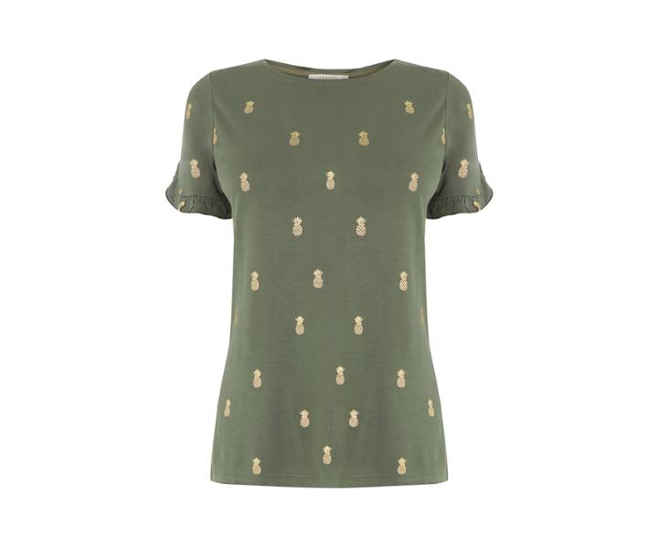 Oasis Frill Sleeve Pineapple Tee