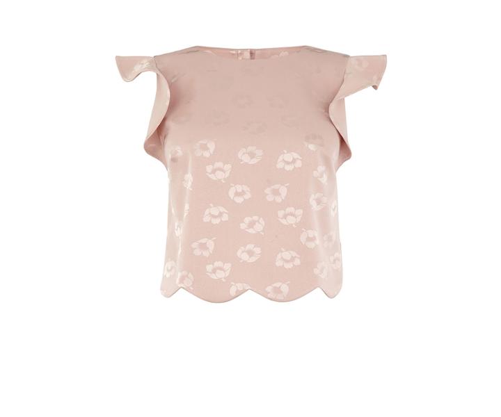 Oasis Jacquard Scallop Top