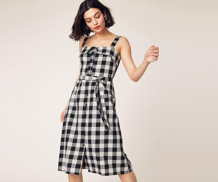 Oasis Gingham Midi Dress