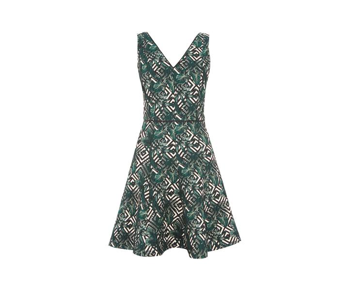 Oasis Tropical Geo Jacquard Dress