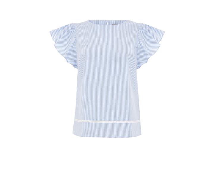 Oasis Ticking Stripe Frill Top