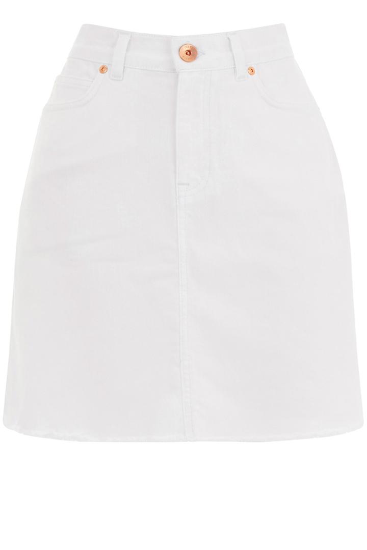 Oasis White Raw Hem Mini Skirt