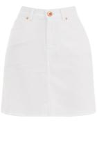 Oasis White Raw Hem Mini Skirt