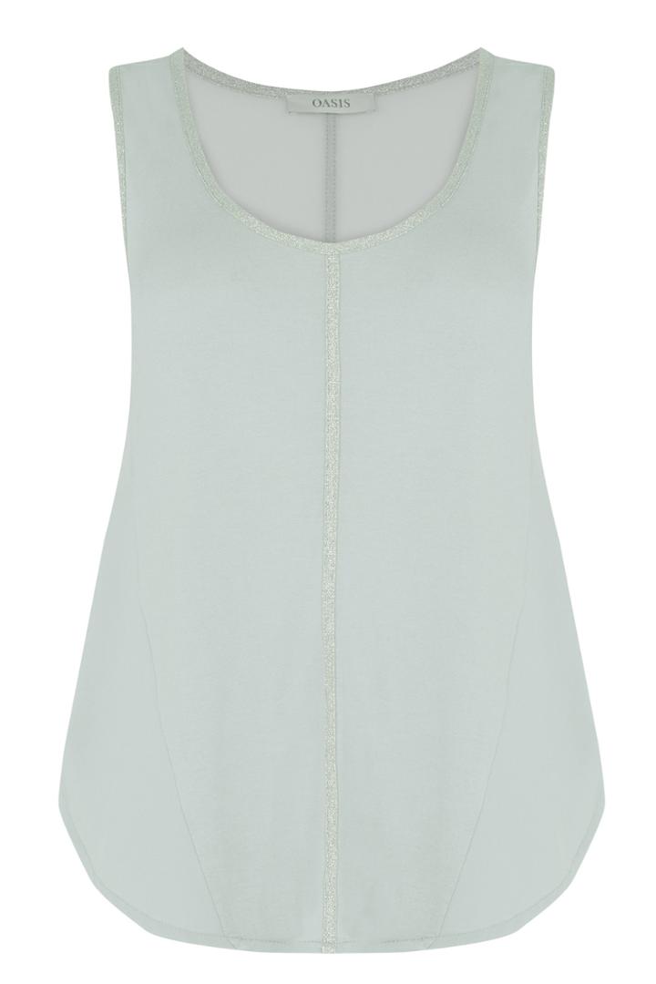 Oasis Lurex Trim Ll Vest