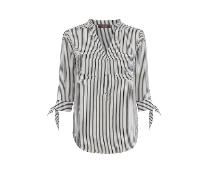 Oasis Tie Sleeve Stripe Shirt