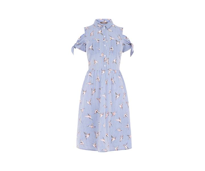 Oasis Longer Stripe Bird Shirt Dres