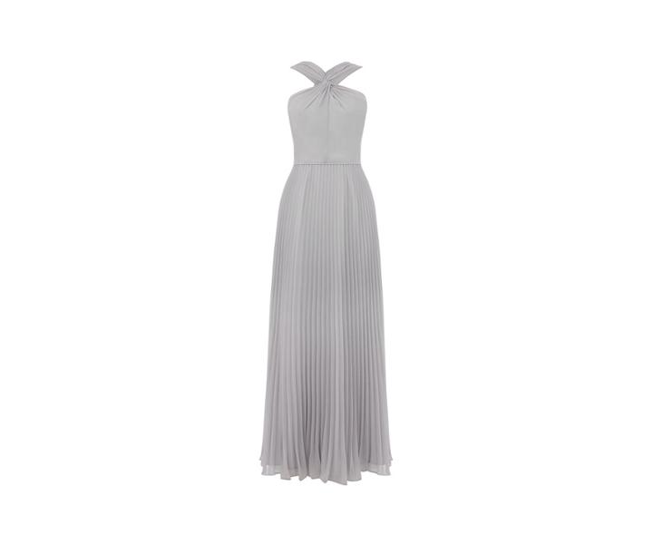 Oasis Twist Neck Pleat Maxi Dress