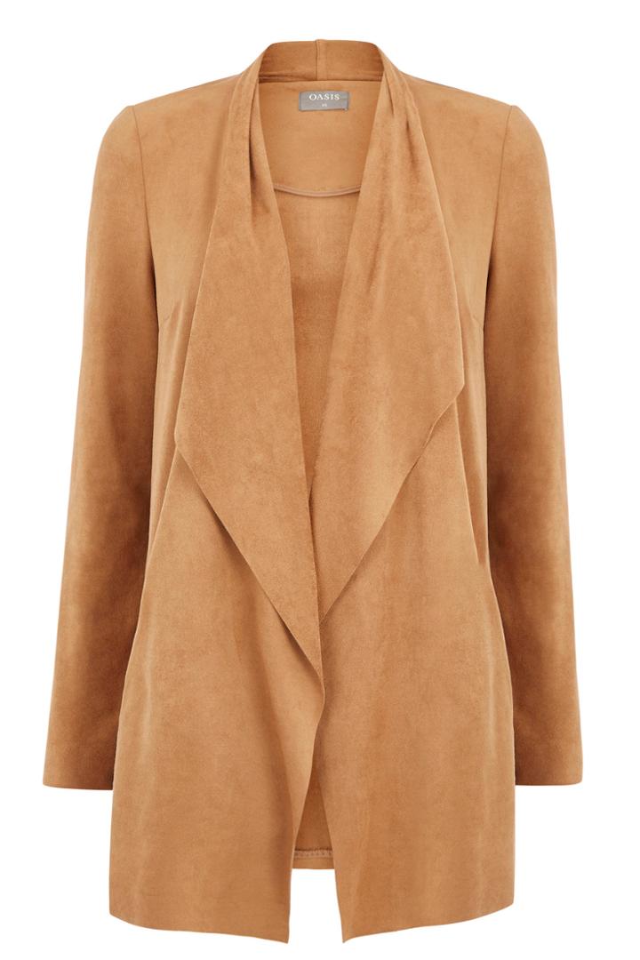 Oasis Suedette Drape Jacket